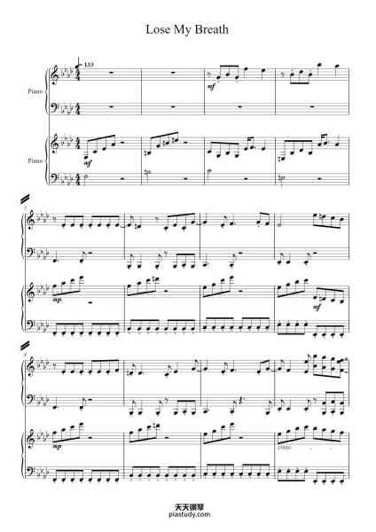 “Lose My Breath”钢琴谱-Sukiel Leifred-免费下载-天天钢琴