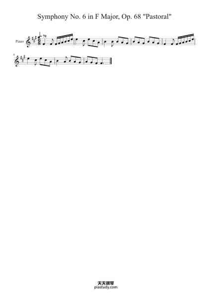 “Symphony No. 6 in F Major, Op. 68 "Pastoral"”钢琴谱--免费下载-天天钢琴