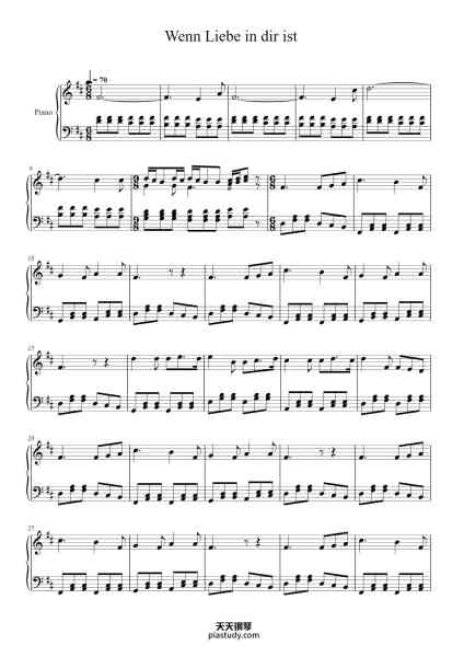 “Wenn Liebe in dir ist”钢琴谱-Arr.: N. Lill-免费下载-天天钢琴