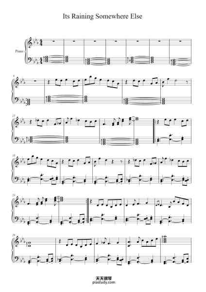“Its Raining Somewhere Else”钢琴谱-Arr. Omega-免费下载-天天钢琴