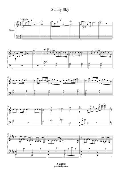 “Sunny Sky”钢琴谱-Leeles Stoweser-免费下载-天天钢琴