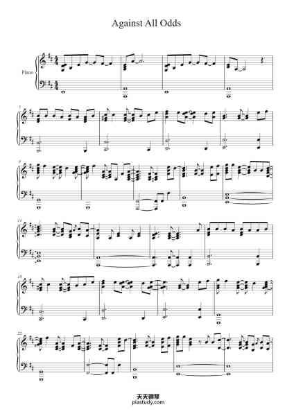 “Against All Odds”钢琴谱-Phil Collins-免费下载-天天钢琴