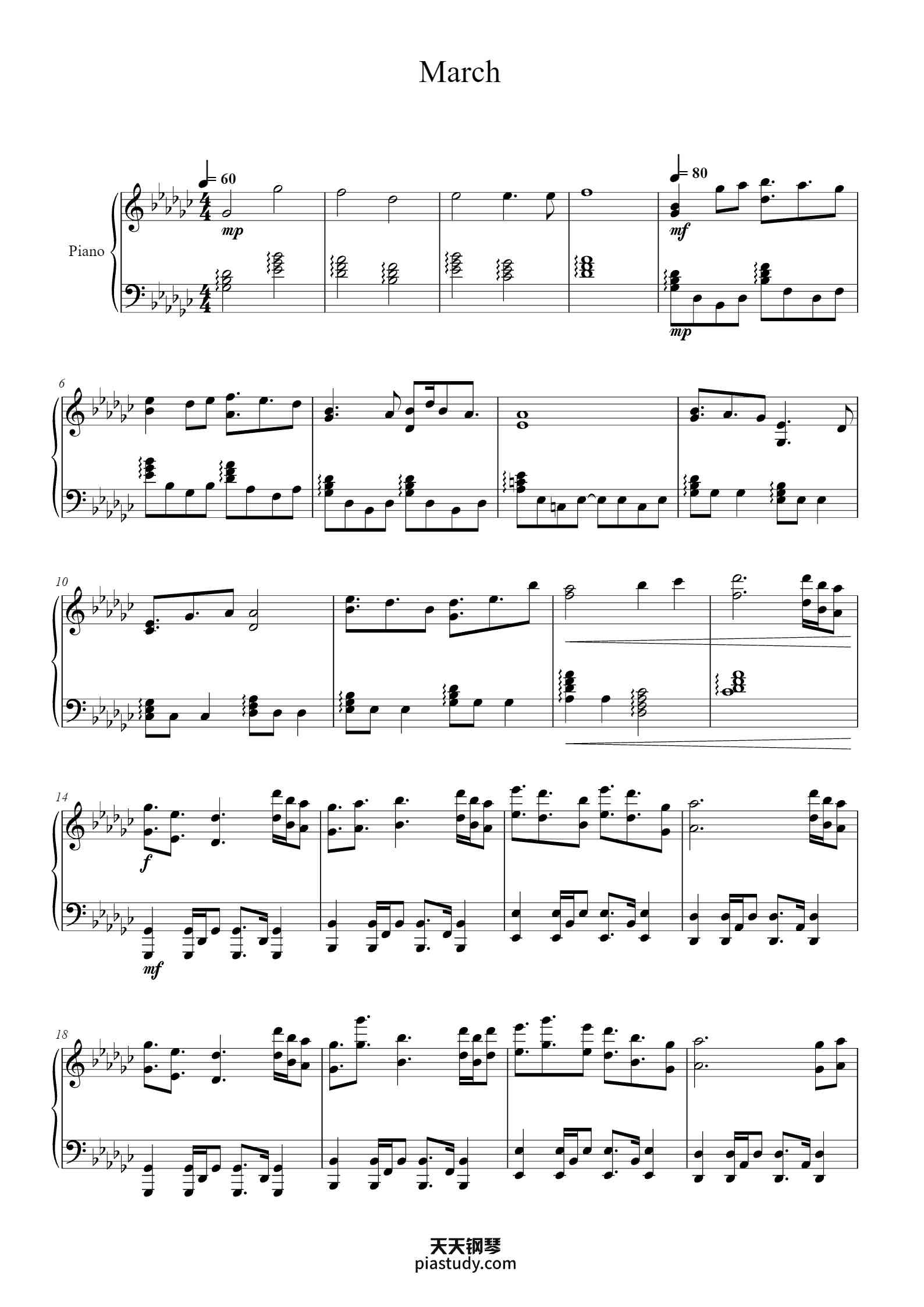 March钢琴谱 - Jason T. - free piano sheet music - PiaNoproblem