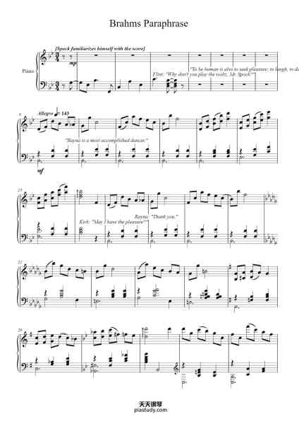 “Brahms Paraphrase”钢琴谱-Ivan Ditmars-免费下载-天天钢琴