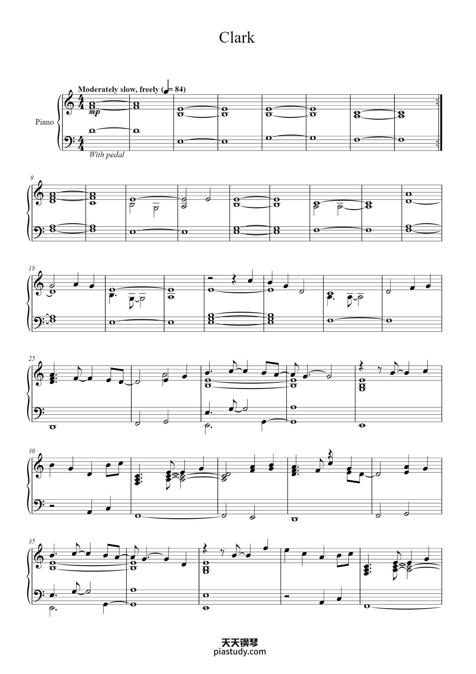 Clark钢琴谱 - C418 - free piano sheet music - PiaNoproblem