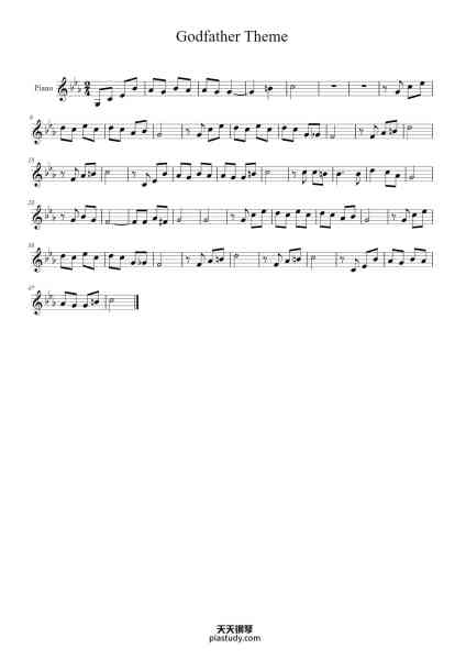 “The Godfather Theme”钢琴谱-Nino Rota-免费下载-天天钢琴