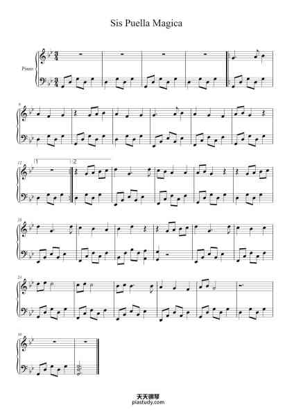 “Sis Puella Magica”钢琴谱-Kingsda-免费下载-天天钢琴