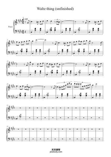 “Waltz thing (unfinished)”钢琴谱--免费下载-天天钢琴