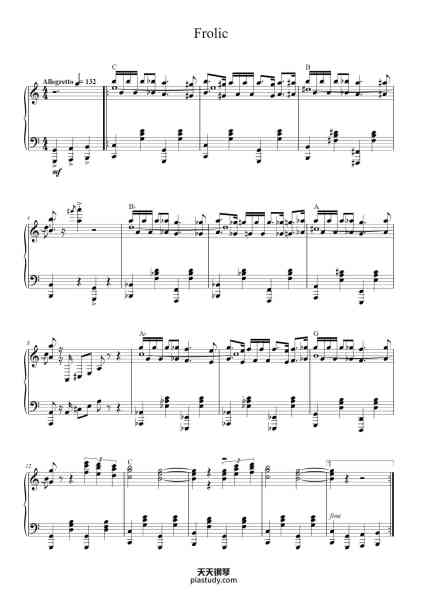 “Frolic”钢琴谱-Luciano Michelini
arr. G. Breen-免费下载-天天钢琴