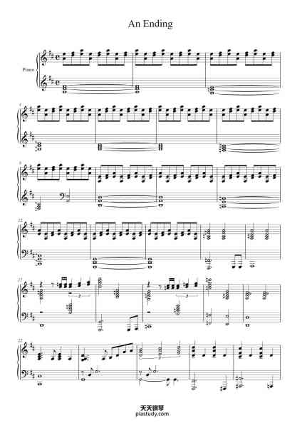 “An Ending”钢琴谱-Marie Boulougouris-免费下载-天天钢琴