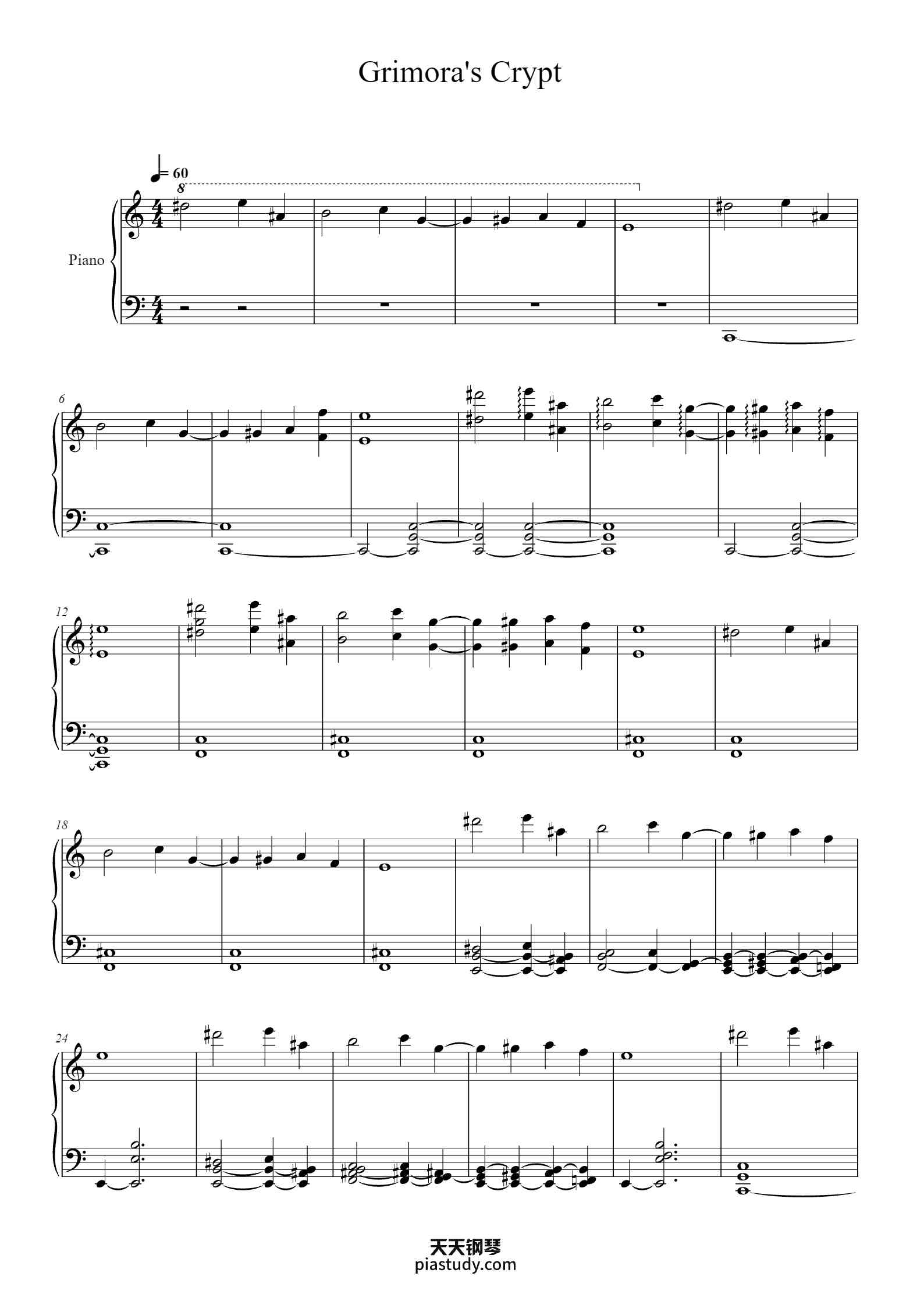 'Grimora's Crypt' - Piano Sheet Music By Intian Pricehead | TOPiano