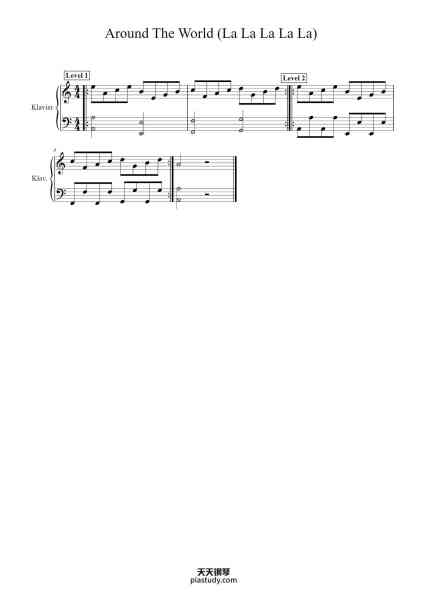 “Around The World (La La La La La)”钢琴谱-Alex Christensen, Arr.: J#-免费下载-天天钢琴