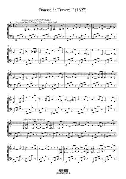 “Danses de Travers, I”钢琴谱-Erik Satie-免费下载-天天钢琴