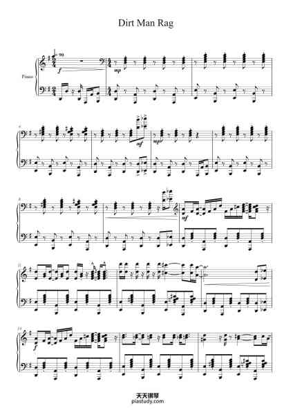 “Dirt Man Rag”钢琴谱-Carter Vail - Arr. J.n.b-免费下载-天天钢琴