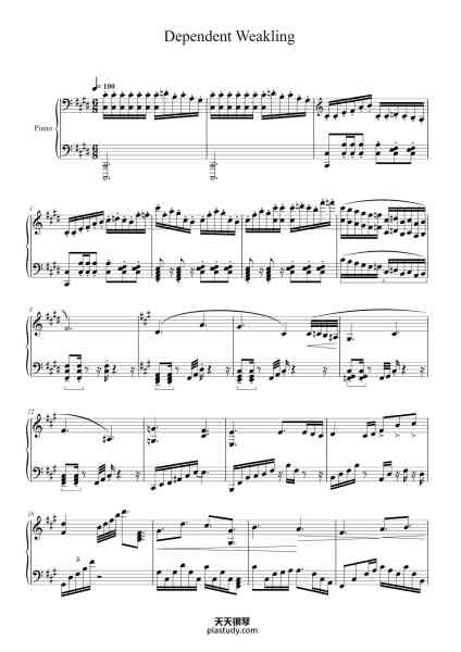 “Dependent Weakling (2018 Piano Collections)”钢琴谱-Arranged by Mariko Taguchi-免费下载-天天钢琴