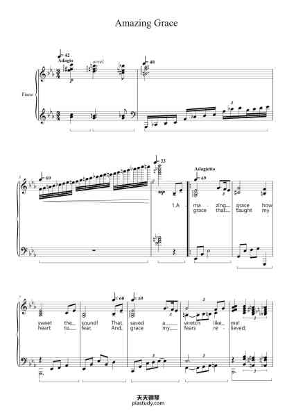 “Amazing Grace”钢琴谱-composer：anonymous-免费下载-天天钢琴
