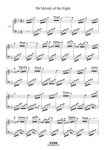 “5th Melody of the Night”钢琴谱-Misc tunes-免费下载-天天钢琴