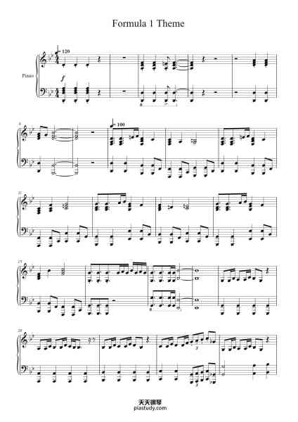 “Formula 1 Theme”钢琴谱-Brian Tyler-免费下载-天天钢琴
