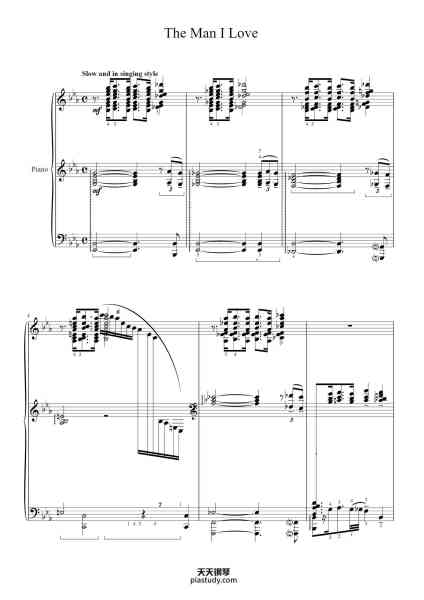“The Man I Love”钢琴谱-Music by GEORGE GERSHWIN Arranged by GEORGE GERSHWIN-免费下载-天天钢琴