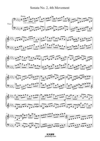 “Sonata No. 2, 4th Movement”钢琴谱-Frédéric François Chopin (1810 - 1849)-免费下载-天天钢琴