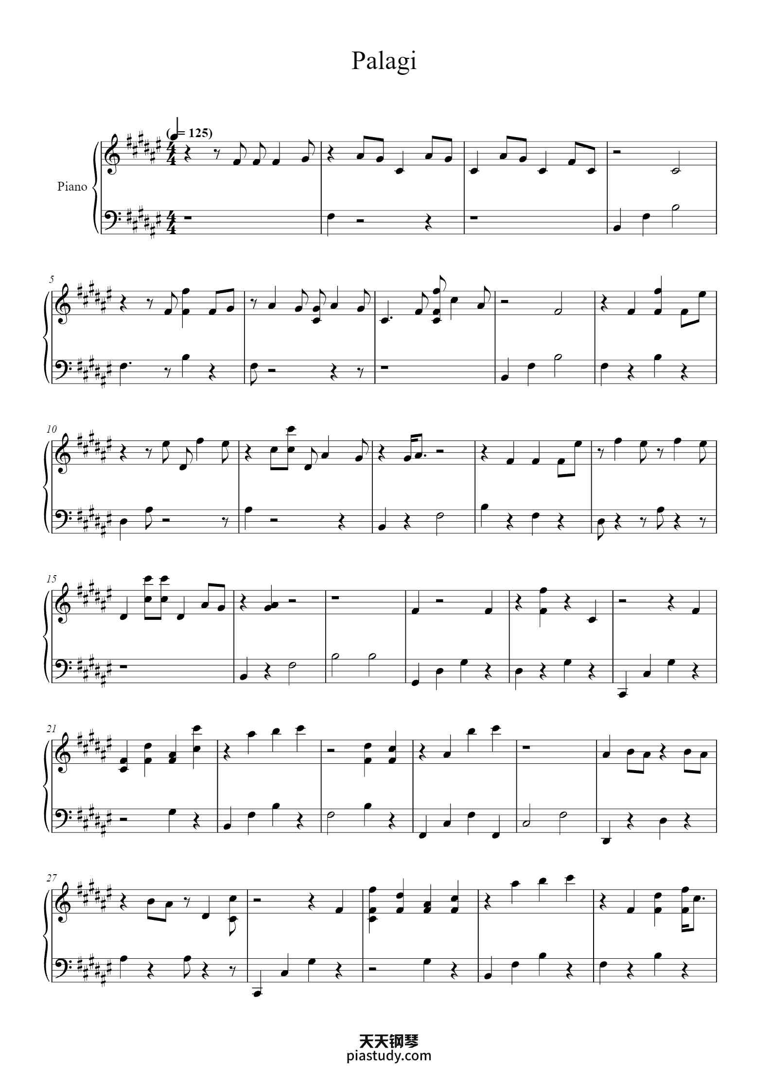 'Palagi' - Piano Sheet Music By TJ Monterde | TOPiano