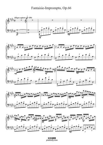 “Fantaisie-Impromptu in C-sharp Minor, Op. 66”钢琴谱-Frédéric Chopin-免费下载-天天钢琴