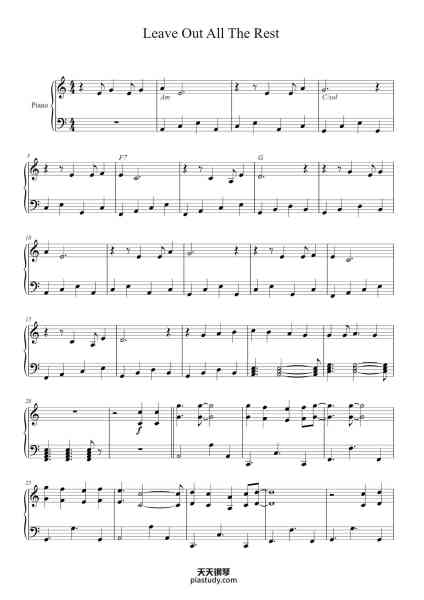 “Leave Out All The Rest”钢琴谱-Elisa Composta-免费下载-天天钢琴