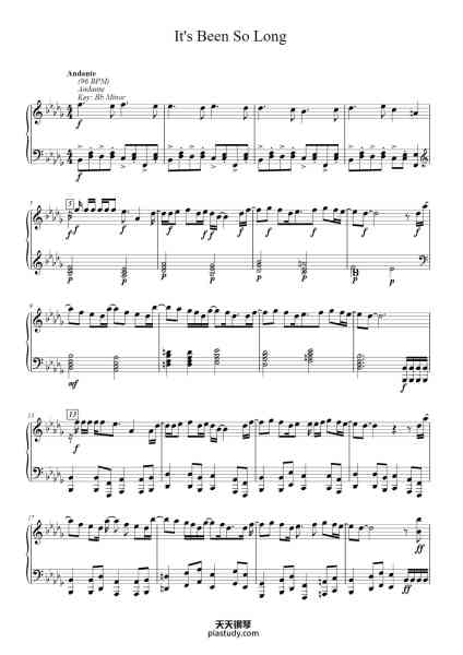 “It's Been So Long”钢琴谱-Keptian Melsea-免费下载-天天钢琴
