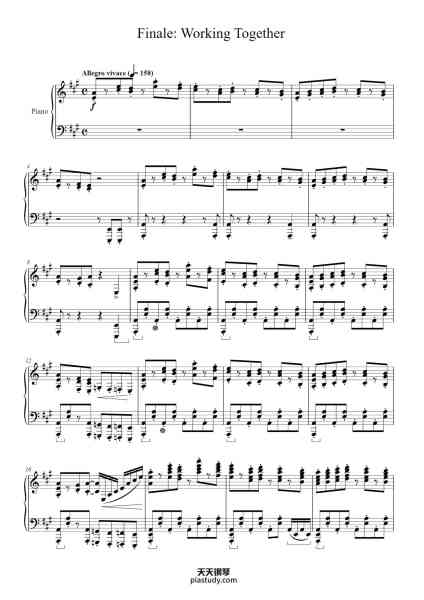 “Finale: Working Together”钢琴谱-Yoko Shimomura-免费下载-天天钢琴