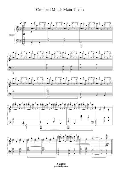 “Criminal Minds Main Theme”钢琴谱-Holtgreg Chanver-免费下载-天天钢琴