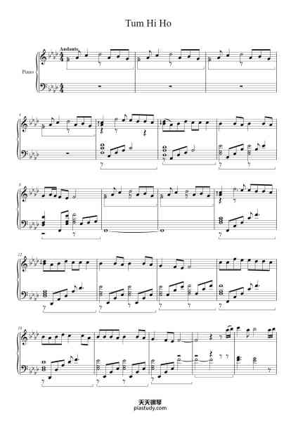 “Tum Hi Ho”钢琴谱-Arranged By: Clyde Machado-免费下载-天天钢琴