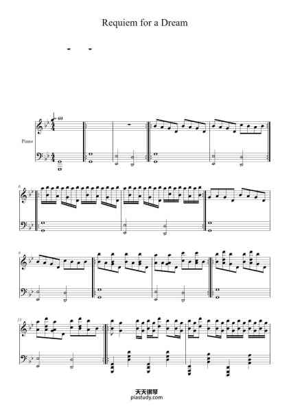 “Requiem for a Dream”钢琴谱-Vanessa Scherer-免费下载-天天钢琴