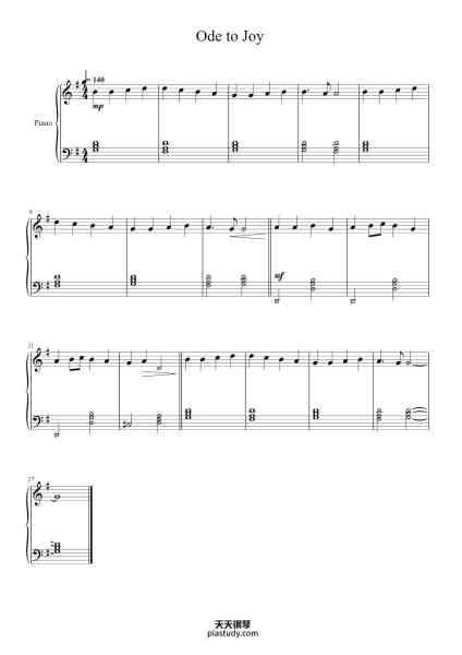 “Ode to Joy (Easy variation)”钢琴谱-Nellvi-免费下载-天天钢琴