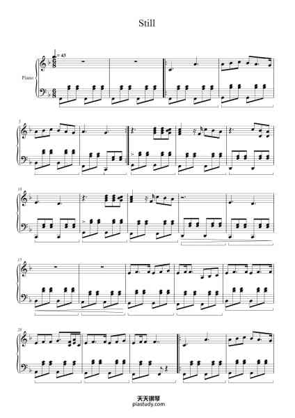“Still”钢琴谱-Words and Music by Arranged by Bryce Elvin Ben Folds-免费下载-天天钢琴