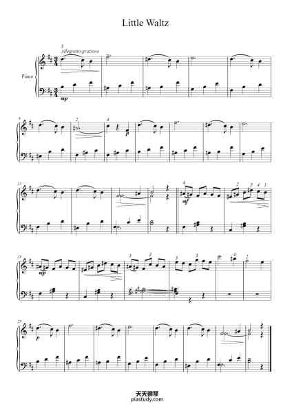 “Little Waltz, Op. 205, No. 10”钢琴谱-Cornelius Gurlitt-免费下载-天天钢琴