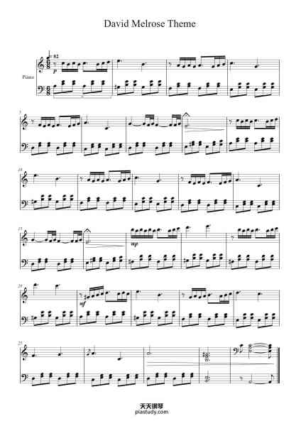 “David Melrose Theme”钢琴谱-Hanclark-免费下载-天天钢琴