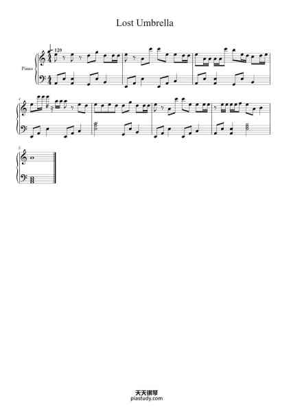 “Lost Umbrella”钢琴谱-inabakumori-免费下载-天天钢琴