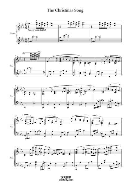 “The Christmas Song”钢琴谱-Jacob Koller-免费下载-天天钢琴