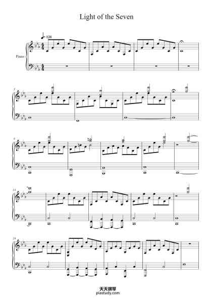 “Light of the Seven "Akmigone arrangement"”钢琴谱-Ramin Djawadi-免费下载-天天钢琴