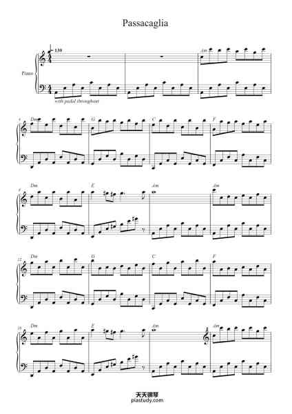“Passacaglia in G Minor for Violin and Viola (Handel/Halvorsen) "Easy Version"”钢琴谱-Arrangement by Handel Halvorsen-免费下载-天天钢琴