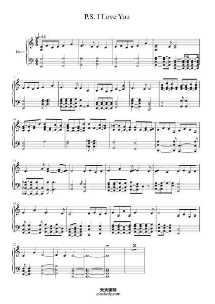 “P.S. I Love You”钢琴谱-John Powell arr. Megan Lavilla-免费下载-天天钢琴