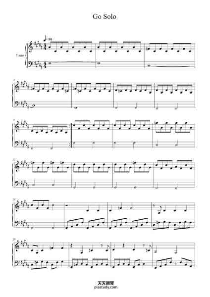 “Go Solo”钢琴谱-Tom Rosenthal-免费下载-天天钢琴