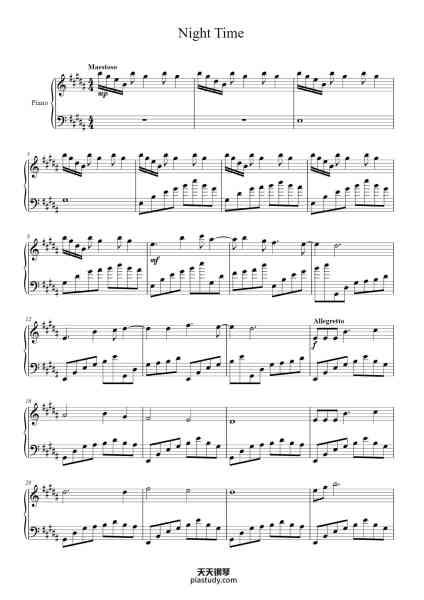 “Night Time”钢琴谱-Arr.Chris Dunstan-免费下载-天天钢琴