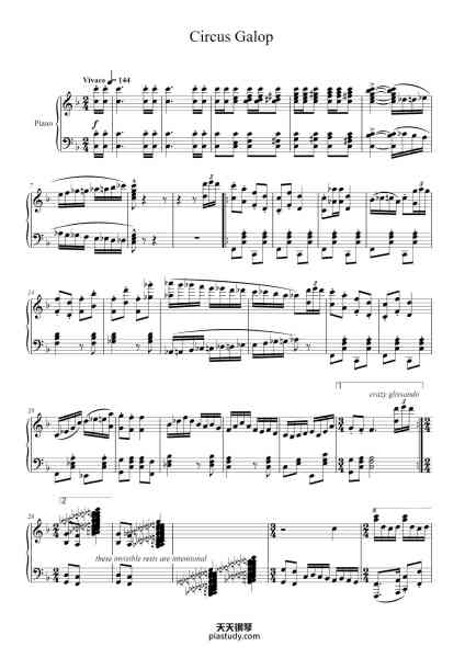 “Circus Galop for Solo Piano”钢琴谱-Marc-André Hamelin-免费下载-天天钢琴