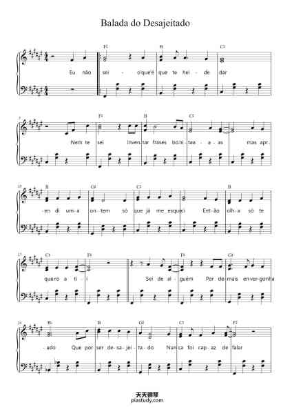 “Balada do Desajeitado”钢琴谱-Transcribed by 
Sam-免费下载-天天钢琴