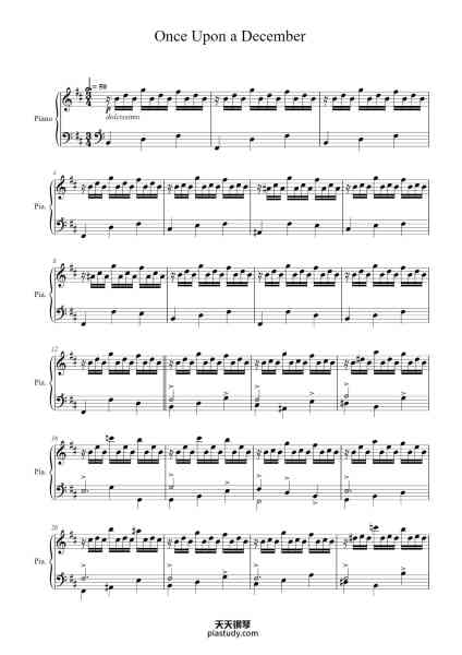 “Once Upon a December”钢琴谱-S.Flaherty 

from the arr. of Emilie Pandolfi (Kassia)-免费下载-天天钢琴