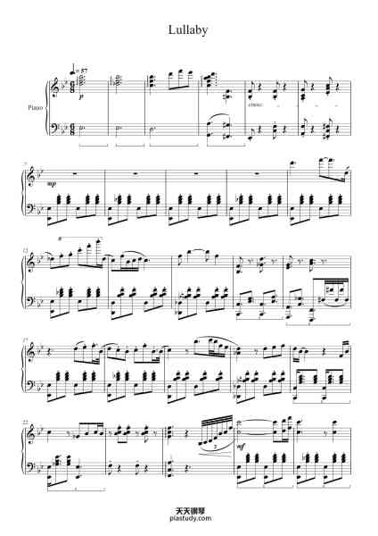 “Lullaby”钢琴谱-by Ujico*/Snail's House
arr. Leon Chen
-免费下载-天天钢琴