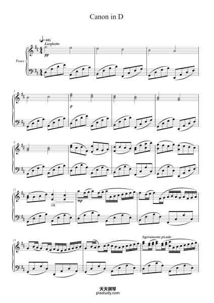 “Canon in D Major”钢琴谱-Autor: Johann Pachelbel
Editor: Joel Saldaña
-免费下载-天天钢琴