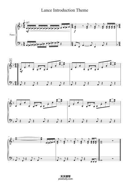 “Lance Introduction Theme”钢琴谱-Composer: Hajime Wakai
Arranger: Fernman-免费下载-天天钢琴