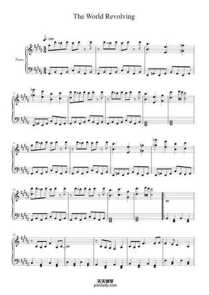 “The World Revolving”钢琴谱-Toby Fox Arrangement by Lord_Ghastly Edited by Daniel Major-免费下载-天天钢琴